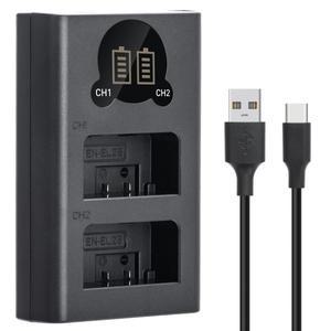 ENEL25 배터리 충전기 Nikon MH32 Z30 Z50 Zfc 카메라용 이중 슬롯