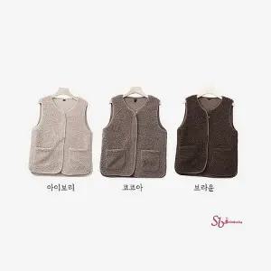 여성 컬리조끼 뽀글이조끼 양털 집업 여자 후리스 간절기 롱 플리스 kji860