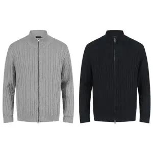 [롯데백화점]리얼지오지아 2컬러] 케이블 꽈배기패턴 집업 가디건 ADE4EC1806