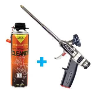수달 좁은틈새 가능한 전문가용 솔벡스 우레탄전용 폼 건 + 럭키폼크리너 특수노즐포함 폼세정제 폼스프레이건