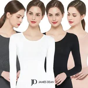 제임스딘 여성 내복 상의 모달 겨울 간절기 긴팔 여자 내의 티셔츠 JHWIXP41