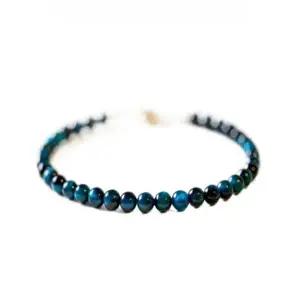 럭셔리 블루 타이거 아이 승승장구 발찌 호완석 오리지날 여성팔찌 최적화 손목둘레 14cm