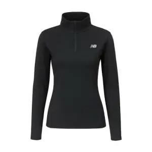 NB 뉴발란스 에센셜 스페이스 다이 여성 아노락 반집업 긴팔티 러닝 런닝 블랙 WT41150-BK