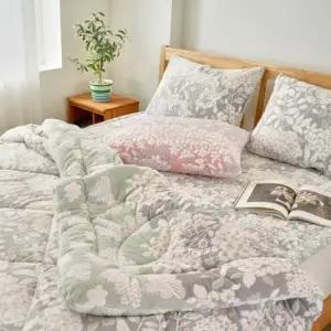 양면 블라썸 착번아웃 극세사 차렵이불 퀸Q[이불패드세트]