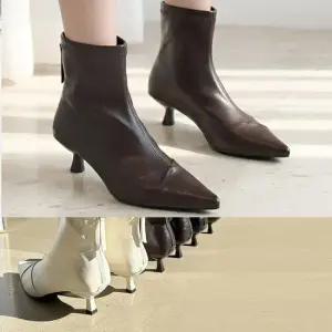 [GS단독특가/빠른출발] 에인젤 링클 절개라인 탄력창 코팅굽 앵클부츠(5cm)