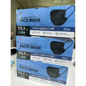 아이리스 코리아 블랙 검정 일회용 일반 덴탈 마스크 120매 PN-40PB