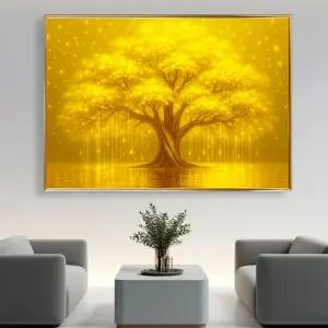 황금 돈나무 돈 들어오는 그림 집들이 개업 선물 인테리어 액자 황금빛 금전수