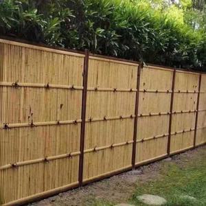 정원 울타리 경계 100X200CM 대나무 크로스바 노란색 담장 펜스