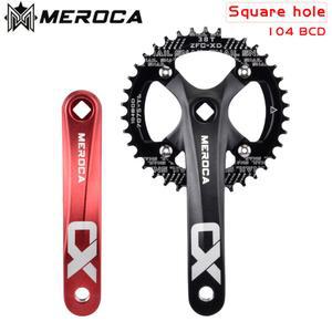 사각구멍드릴 MEROCA CX 사각 구멍 자전거 크랭크 104BCD 알루미늄 합금 IXF 사각 구멍 산악 자전거 크랭크 170mm 32T 34T 36T 38T 40T 42