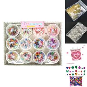 토핑 데코레이션 24개/비즈/팔찌만들기세트/세트/공예/비즈키링/재료/발만들기/컬러/팔찌만들기/구슬