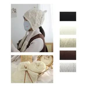 DIY 귀도리 모자 패키지 재료세트 만들기 키트 코바늘/초보/세트/취미/뜨개질/겨울/뜨개실/코바늘/뜨기