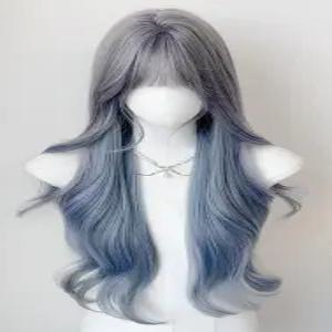 애쉬 그레이 긴머리 그라데이션 롱웨이브 3세트 가발
