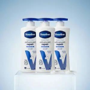 바세린 인텐시브케어 어드밴스드 리페어 바디로션 극건성용 400ml 3개