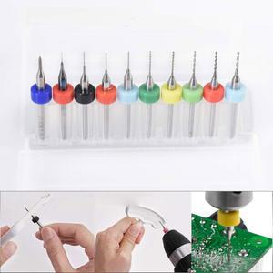HOHXEN 0.1mm ~ 1.0mm 카바이드 PCB 회전 공구 주얼리 CNC 각인 드릴 비트 세트, 10Pcs PCB 인쇄 회로 기판 카바이드 마이크로 드릴 비트 1/8