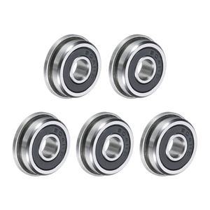 uxcell F604-2RS 플랜지 볼 베어링 4x12x4mm 이중 밀봉 크롬 스틸 플랜지 베어링, 5개
