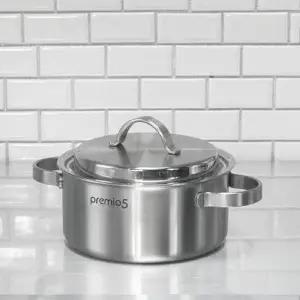 [키친아트] 프리미오5 인덕션 통5중 스텐304 양수냄비 18cm