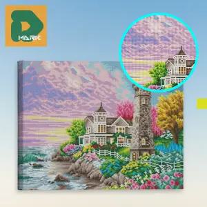 풍경 보석십자수 만들기 비즈 등대 세트 취미 인테리어 공예 집꾸미기 액자 큐빅 키트 DIY 바다 선물 도안