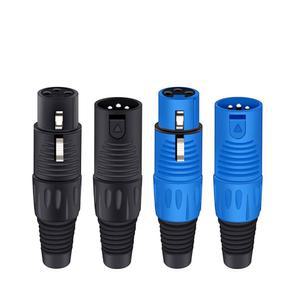 ATIUHIFR 3핀 X L R 남성 플러그 커넥터 플라스틱 쉘 마이크 M I C 어댑터 케이블 터미널 오디오 와이어 10Pcs (색상: 5xC1038-블랙)