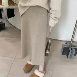 니트 따뜻해 롱 도톰 울소재 허리밴딩  스커트