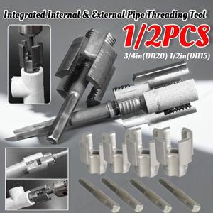 1/2PCS 수도관 나사 개폐기 내부 외부 일체형 탭 및 다이스 1/2인치 3/3인치 PPR 파이프 공구