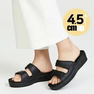 폭신한 쿠션 여성 통굽 슬리퍼 4.5cm 키높이 벨크로 발편한 사무실화 근무화 간호화 KS034