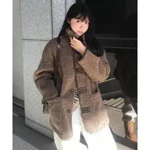 LEFTSEOUL 리버시블 하프 무스탕 자켓 [헤이즐넛] LMOJK05D2BR 2810119