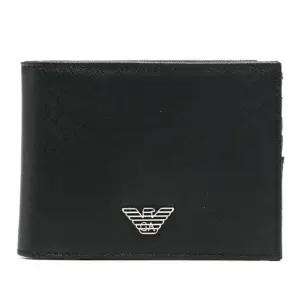 엠포리오아르마니 실버 로고 플라크 블랙 반지갑 Y4R165 Y138E81072