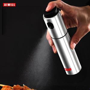 AIWILL 100ML 스테인레스 스틸 올리브 오일 분무기 스프레이 병 주방 요리 바베큐 캔 1 pc