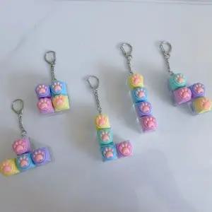 고양이 키보드 딸깍이 키캡 키링 피젯토이 장난감 4구