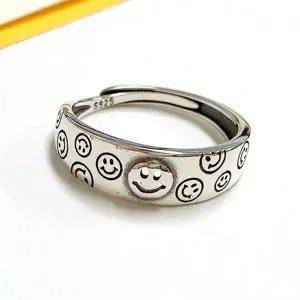 [하프클럽/]데일리우정링 친구 스마일반지 기본형 액세서리 실버반지 스마