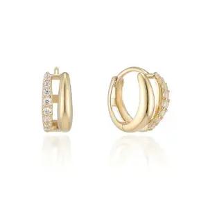 [로이드](센텀시티점)더블 라인 파베 10K 원터치 링 귀걸이 LOTP2010T