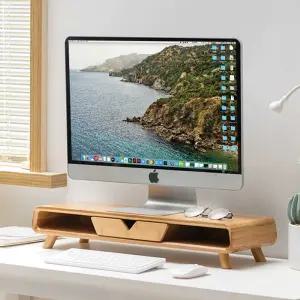 감성 원목 모니터 서랍 받침대 인테리어 거치대