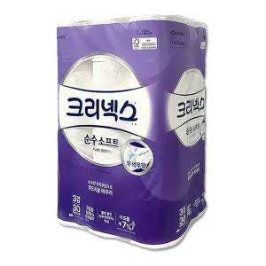 유한킴벌리 크리넥스 화장지 3겹 순수소프트 30m 30롤 x 1팩