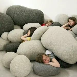 조약돌 쿠션 돌모양 라운지 패브릭 그레이 인형 조약돌쇼파