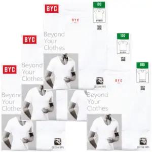 BYC빅사이즈 U넥라운드반팔 순면런닝5매 BYC1903