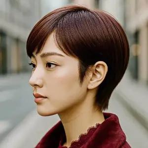 숏컷 통가발 인조모 머리숱 앞머리