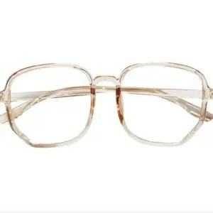 오각 투명 뿔테안경테 브라운 패션 투명안경테