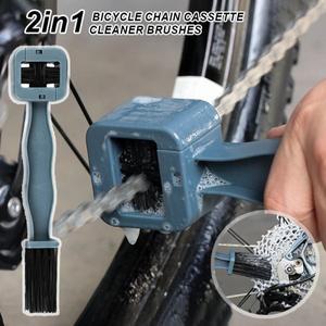 2in1 Bicycle ChainCassette Cleaning Brush Motorcycle Mountain Bike Chain Washer Maintenance Tool