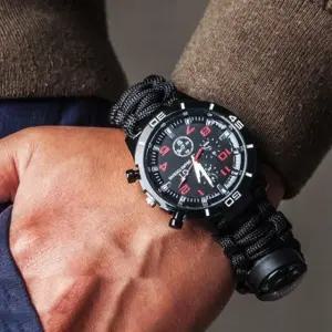 아웃도어 나침판시계 등산 야영 호루라기 손목 시계 (WFJ5P4K)