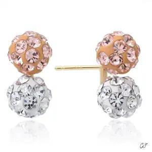 금 귀걸이 일자침 금귀걸이 큐빅볼 데일리 귀걸 (WFJ5A3O)