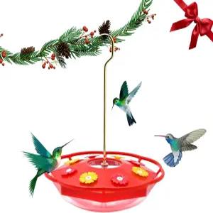 야외용 벌새 모이통 12온스 벌꿀벌 방지 플라스틱 8개 공급 포트 개미 해자가 있는 농어 청소 브러시