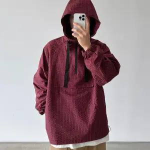 남자 스트릿 나그랑 아노락 포켓 스트링 후드 티셔츠