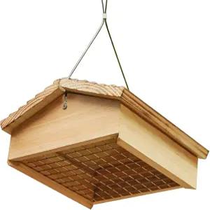 STARSWR 수트 거꾸로 된 새 모이통 10인치 x 대형 매달린 청소하기 쉬운 케이크 외부