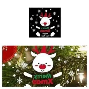 크리스마스 유리창 장식 스티커 루돌프 카페용 소품 붙이는 (WFJ4JI7)