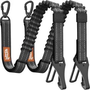 티브레이 2Pcs 반려견 안전벨트 자동차 번지 버클 및 후크 래치가 있는 반려동물용 카 하네스 안전 끈 차량