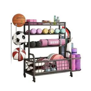 운동기구 망판 보관함 거치대 수납 이동식 바퀴형 카트 운동기구정리함 요가매트