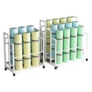 요가매트 매트 바구니 보관함 대용량 이동식 3단 정리함 요가 포켓형 거치대 다층