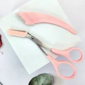 눈썹가위 눈썹칼 정리 2종세트 핑크 (WFJPW4W)