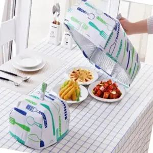 음식 보온 덮개 그린 먼지 방지 접시 식사 보관용 식탁용 보자기 (WFJ5U0G)