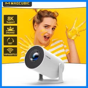 Magcubic 프로젝터 HY300 Pro 8K 안드로이드 14 듀얼 Wifi6 290ANSI 올위너 H726 BT5.4 1080P 1280720P 홈